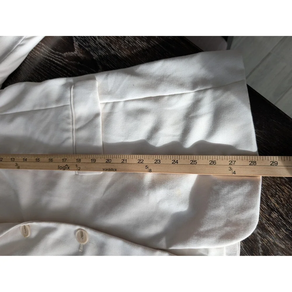 H&M Pant Suit‎ Womens M White Polyester Elastomultiester Lined Notch Lapel